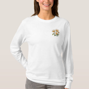 Camiseta Impressão botânica vintage com uma flor silvestre 