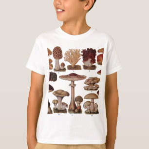 Camiseta Impressão botânico da família do cogumelo do