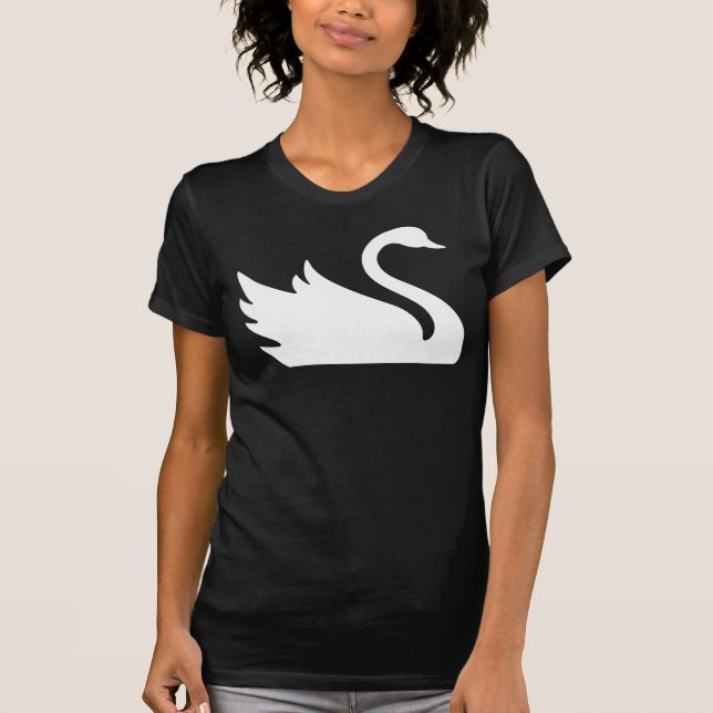Camiseta Impressão branco bonito do pássaro da cisne (Frente)