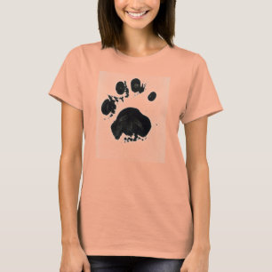 Camiseta Impressão branco da pata do tigre