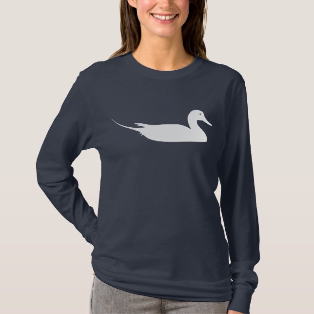 Camiseta Impressão branco do pássaro do pato do arrabio (Frente)