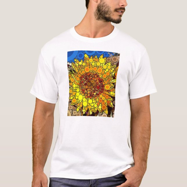 Camiseta Impressão brilhante da arte de Digitas do mosaico (Frente)