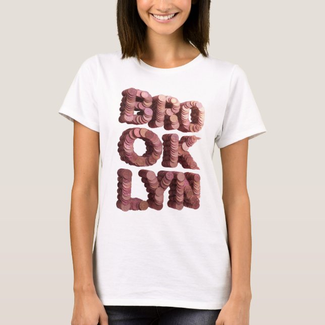 Camiseta Impressão BROOKLYN Rosa Fresca (Frente)
