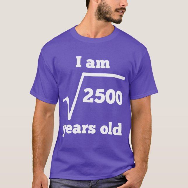 Camiseta Impressão com 50 anos de idade de raiz quadrada en (Frente)