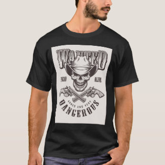 Camiseta Impressão com crânio desejado no estilo de colheit