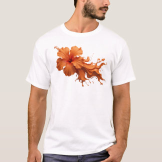 Camiseta Impressão Criativa de FLOR ABSTRATA Clássica
