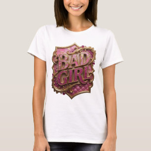 Camiseta Impressão Crisp Gold BAD GIRL
