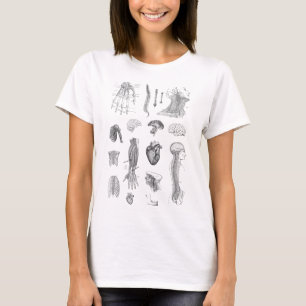 Camiseta Impressão da anatomia do vintage