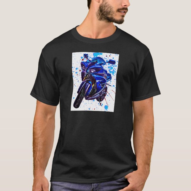 Camiseta Impressão da arte de Yamaha YZF R1 (Frente)