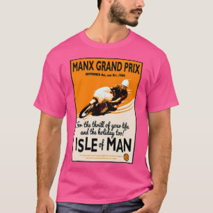 Camiseta Impressão da Corrida de Motociclismo do Manx Grand