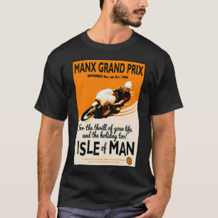 Camiseta Impressão da Corrida de Motociclismo do Manx Grand