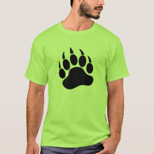 Camiseta Impressão da garra de urso preto frente e verso