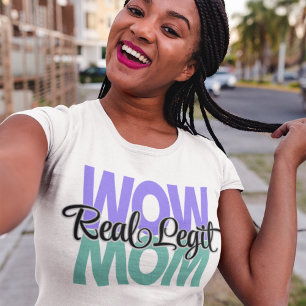 Camiseta Impressão da Mãe de Legite Real (Roxo e Teal)