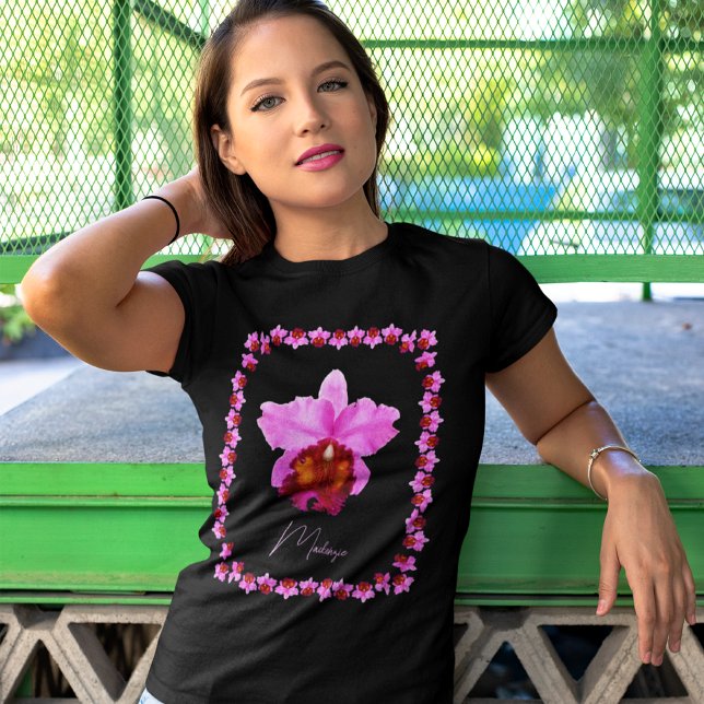 Camiseta Impressão da Orquídea Cattleya Personalizada (Criador carregado)