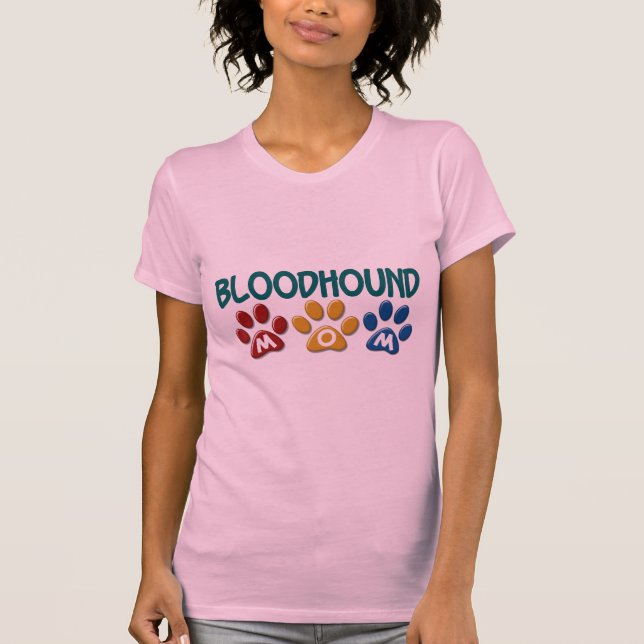 Camiseta Impressão da pata da MAMÃ do BLOODHOUND (Frente)