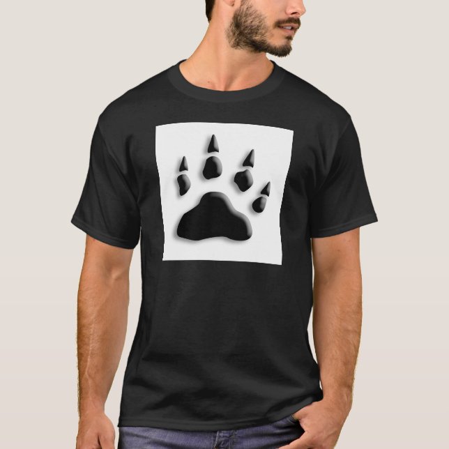 Camiseta Impressão da pata de urso polar (Frente)