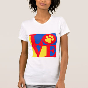 Camiseta Impressão da pata do AMOR