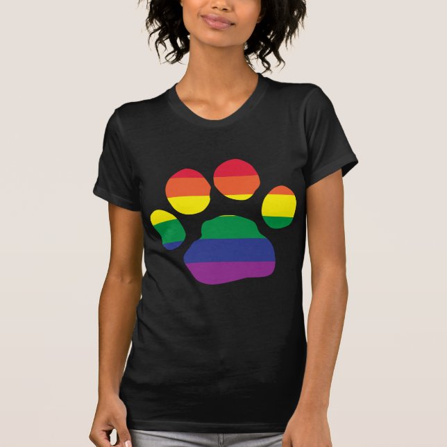 Camiseta Impressão da pata do orgulho gay (Frente)