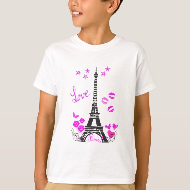 CAMISETA IMPRESSÃO DA TORRE EIFFEL DE PARIS DO AMOR (Frente)