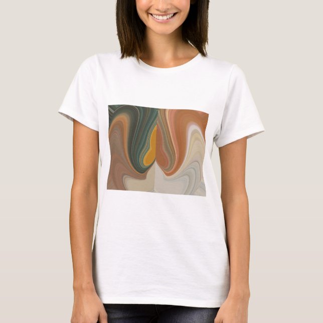 Camiseta Impressão de Abstrato de Arte Retroativa (Frente)