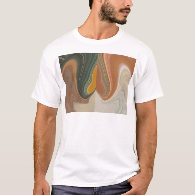 Camiseta Impressão de Abstrato de Arte Retroativa (Frente)