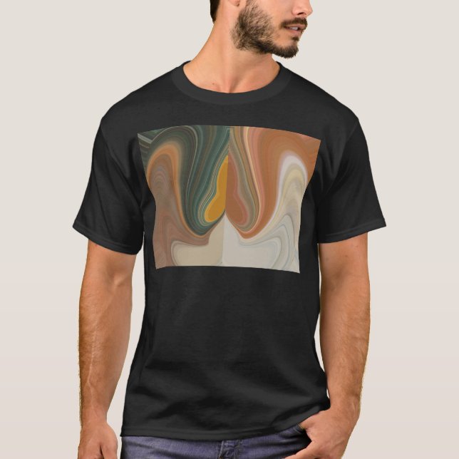 Camiseta Impressão de Abstrato de Arte Retroativa (Frente)