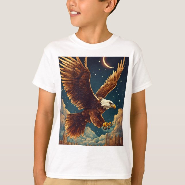 Camiseta Impressão de Águia Majestosa (Frente)