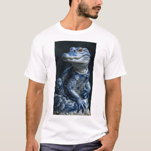 Camiseta Impressão de Alligador Majestoso Albino