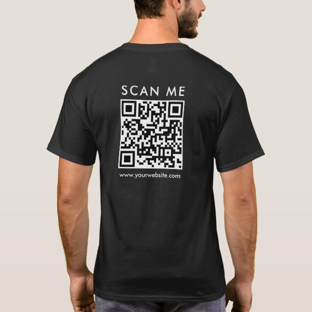 Camiseta Impressão de Análise de Código QR de Empresa para  (Verso)