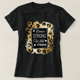 Camiseta Impressão de animais Dourados e pretos Inspirativ