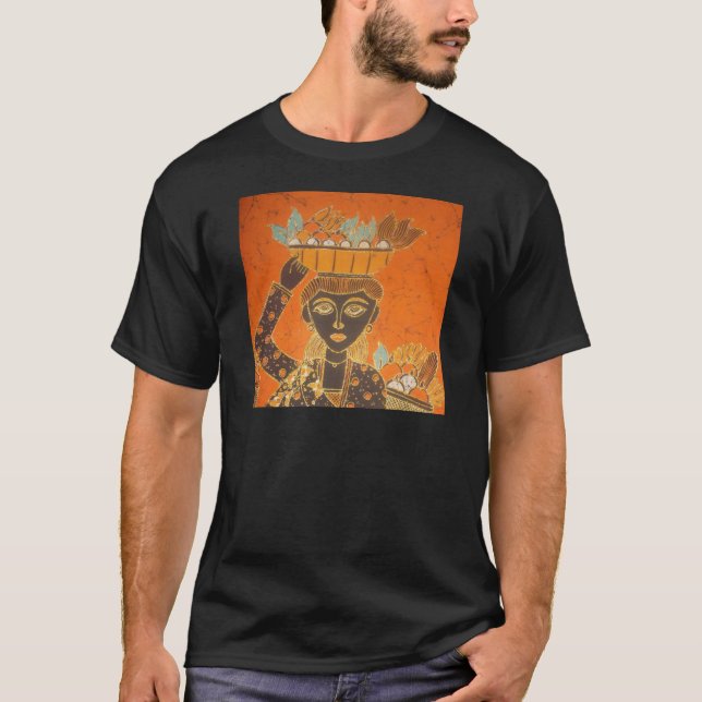 Camiseta Impressão de Arranjo de Carregando Africano (Frente)