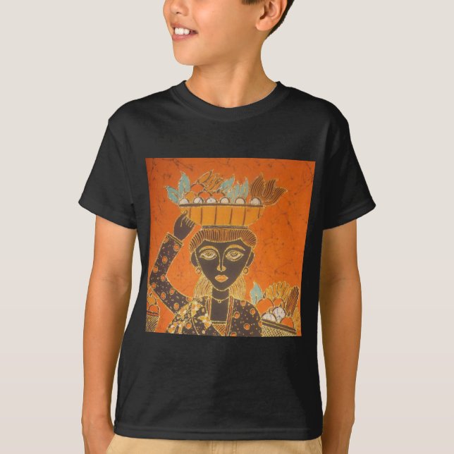 Camiseta Impressão de Arranjo de Carregando Africano (Frente)