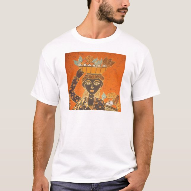 Camiseta Impressão de Arranjo de Carregando Africano (Frente)