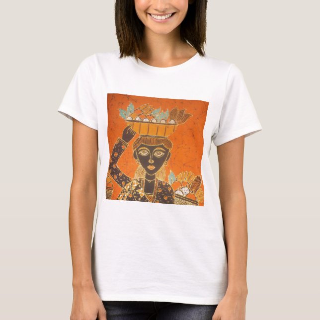 Camiseta Impressão de Arranjo de Carregando Africano (Frente)