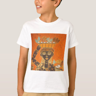 Camiseta Impressão de Arranjo de Carregando Africano