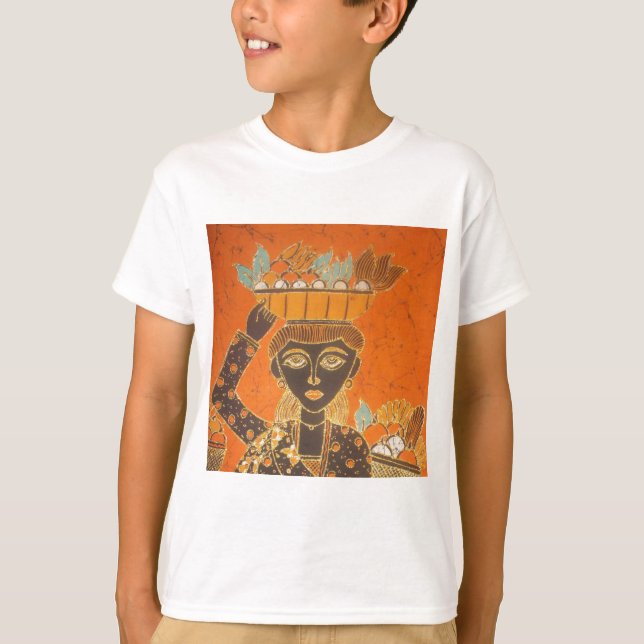 Camiseta Impressão de Arranjo de Carregando Africano (Frente)