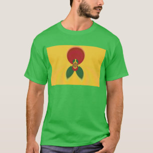 Camiseta Impressão de Arte Abstrata Cores Rasta