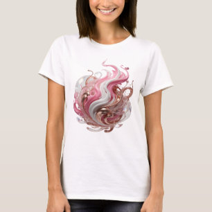 Camiseta Impressão de ARTE abstrata Prata Dinâmica