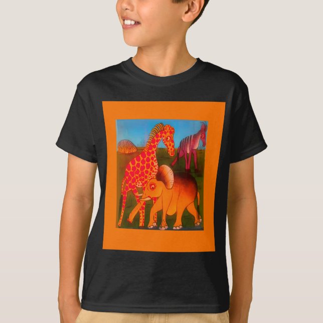 Camiseta Impressão de Arte Animal Africano (Frente)