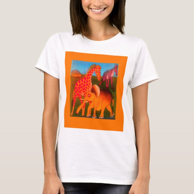 Camiseta Impressão de Arte Animal Africano (Frente)