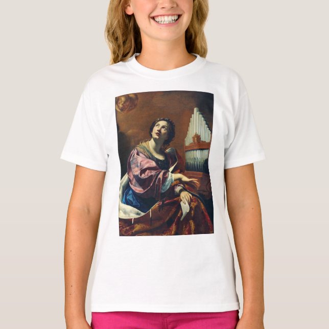 Camiseta Impressão de Arte "Concerto Celestial" Saint Cecil (Frente)