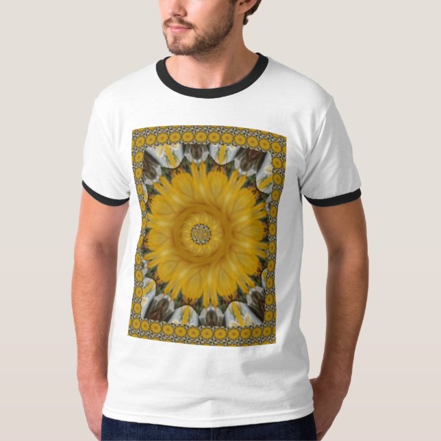 Camiseta Impressão de Arte da Flor Tradicional Africana (Frente)