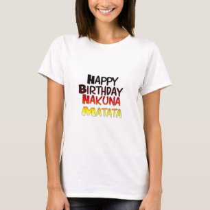 Camiseta Impressão de Arte de Aniversário Alemão Hakuna Mat