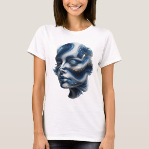 Camiseta Impressão de Arte de Arte Abstrata Dourada Edgy