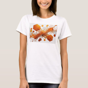 Camiseta Impressão de Arte de ARTE ABSTRATA Laranja Estilos