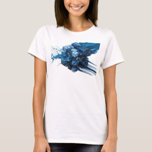 Camiseta Impressão de Arte de Cubos Abstratos Navy com Esti
