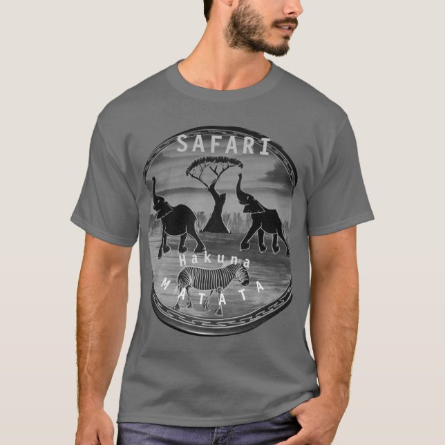 Camiseta Impressão de Arte de Elefante Africano (Frente)
