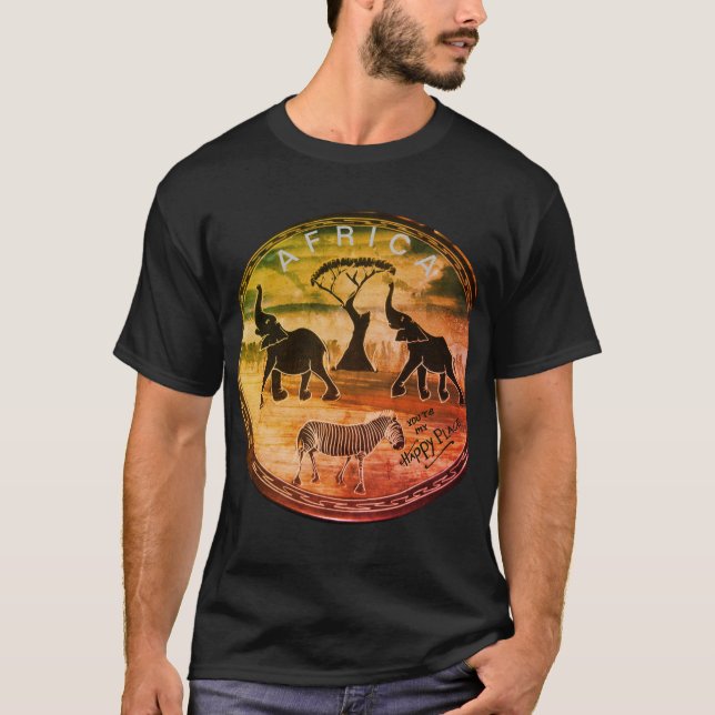 Camiseta Impressão de Arte de Elefante Africano (Frente)
