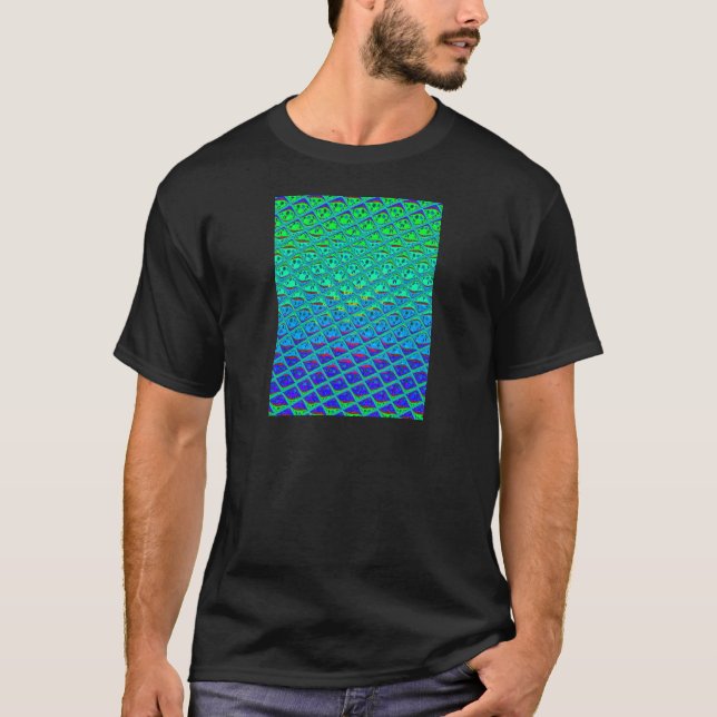 Camiseta Impressão de Arte de Motif Azul Italiano (Frente)