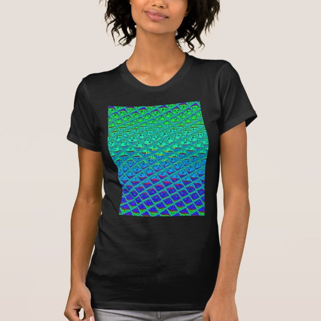 Camiseta Impressão de Arte de Motif Azul Italiano (Frente)